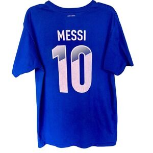 Adidas Argentina Messi 10 Soccer T-Shirt Mens Large Blue AFA Climalite Tee